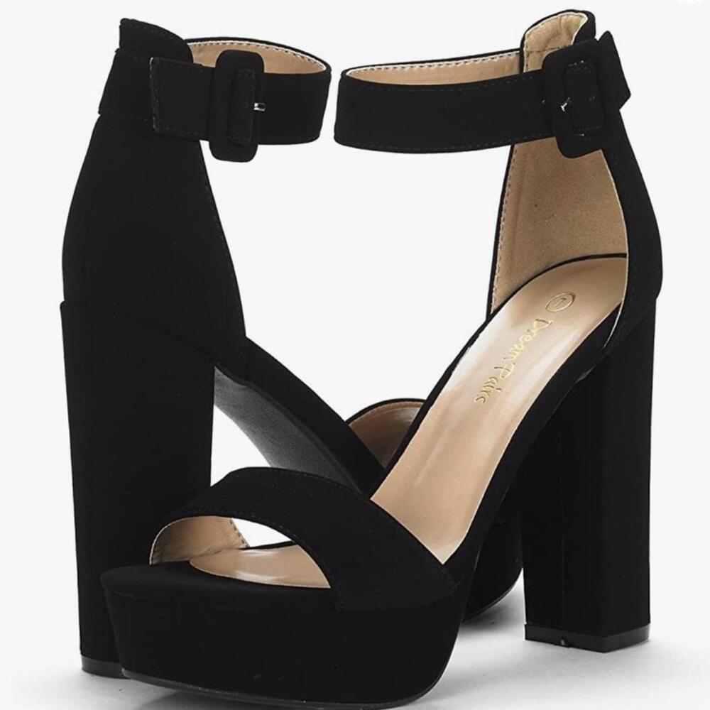 Black Sabrina Block Heels